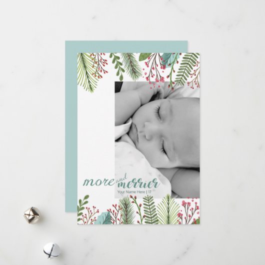 Moderne fotovakantie meer en meer feestdagenkaart (Voorkant / Achterkant in situ)