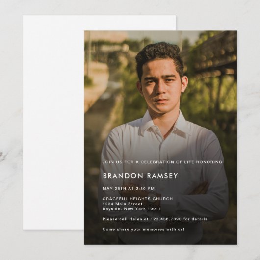 Moderne fotoviering leven kaart (Voorkant / Achterkant)