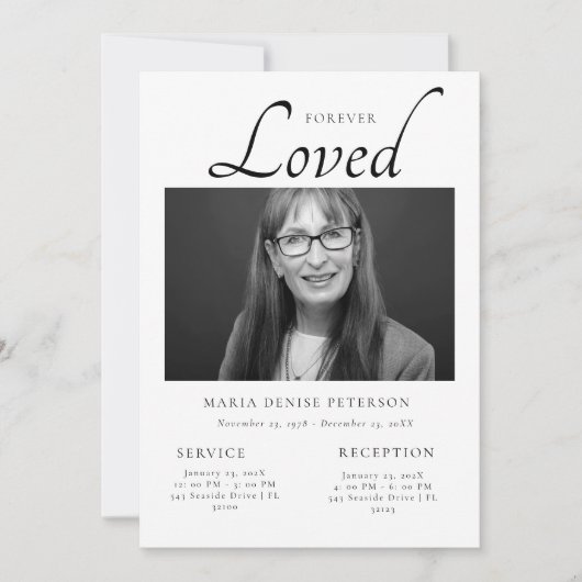 Moderne fotoviering van de begrafenisdienst van he kaart (Voorkant)