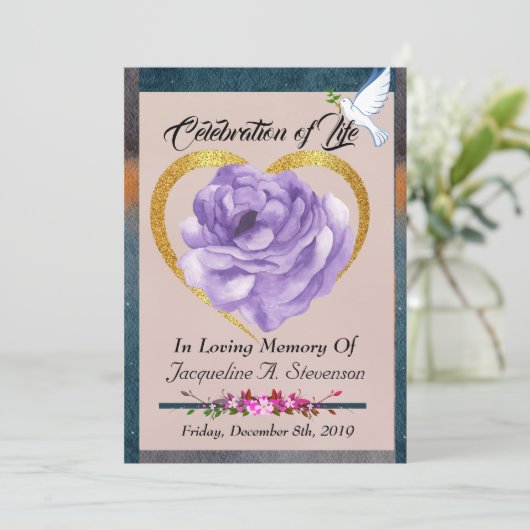 Moderne fotoviering van de orde van dienst van het programmakaart (Staand voorkant)