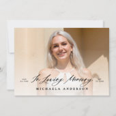 Moderne fotoviering van het leven / begrafenis / g bedankkaart (Achterkant)