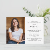 Moderne fotoviering van het leven / begrafenis / g kaart (Staand voorkant)