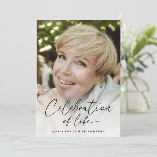 Moderne fotoviering van het levensmonument kaart (Staand voorkant)