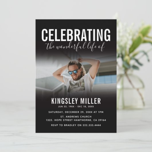 Moderne fotoviering van het levensmonument kaart (Staand voorkant)