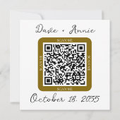 Moderne fotovierkant met QR-code Save The Date (Achterkant)