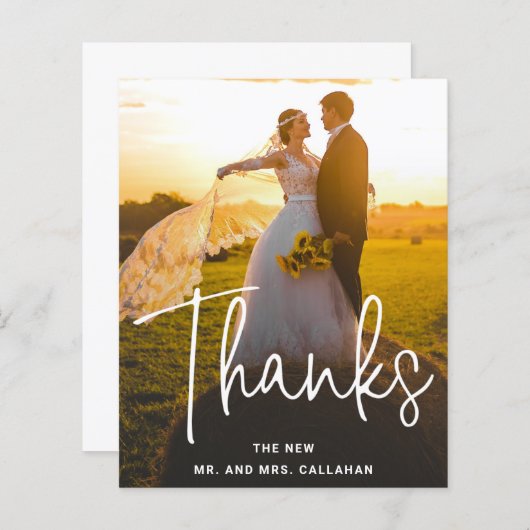 Moderne fotowedstrijd Weddenschap Hartelijk dank (Voorkant / Achterkant)