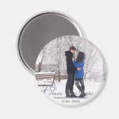Moderne fotowinter sparen de datum magneet (Voorkant / Achterkant)