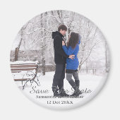 Moderne fotowinter sparen de datum magneet (Voorkant)