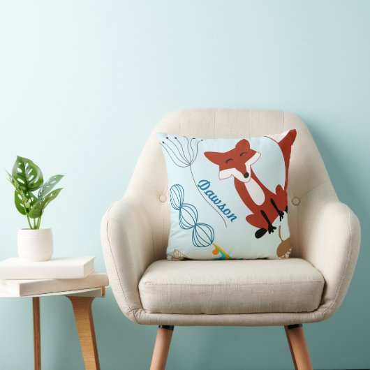 moderne fox orn Woodland Neon Pillow Kussen (Stoel)