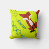 moderne fox orn Woodland Neon Pillow Kussen (Voorkant)