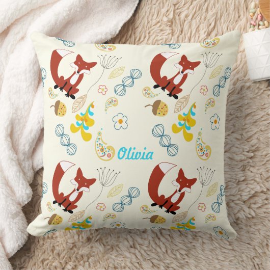  moderne fox orn Woodland Roze Pillow Kussen (Deken)