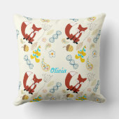  moderne fox orn Woodland Roze Pillow Kussen (Achterkant)