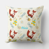 moderne fox orn Woodland Roze Pillow Kussen (Voorkant)