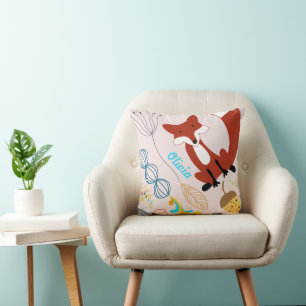  moderne fox orn Woodland Roze Pillow Kussen
