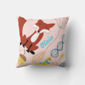  moderne fox orn Woodland Roze Pillow Kussen (Achterkant)
