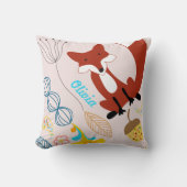  moderne fox orn Woodland Roze Pillow Kussen (Voorkant)