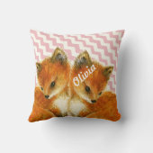 moderne fox orn Woodland Roze Pillow Kussen (Achterkant)