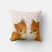 moderne fox orn Woodland Roze Pillow Kussen (Voorkant)