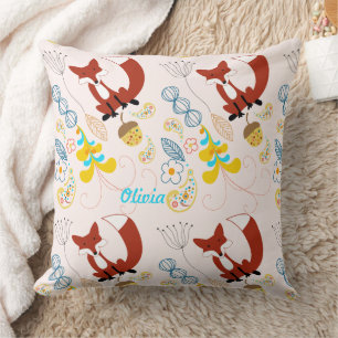 moderne fox orn Woodland Roze Pillow Kussen
