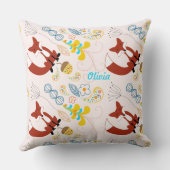 moderne fox orn Woodland Roze Pillow Kussen (Achterkant)