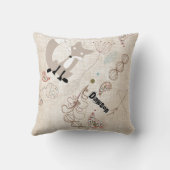 moderne fox orn Woodland Tan Gray Pillow Kussen (Achterkant)
