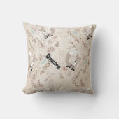 moderne fox orn Woodland Tan Gray Pillow Kussen (Voorkant)
