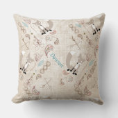 moderne fox orn Woodland Tan Gray Pillow Kussen (Voorkant)