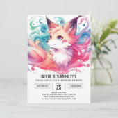 Moderne Fox Verjaardag Kaart (Staand voorkant)