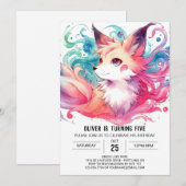 Moderne Fox Verjaardag Kaart (Voorkant / Achterkant)