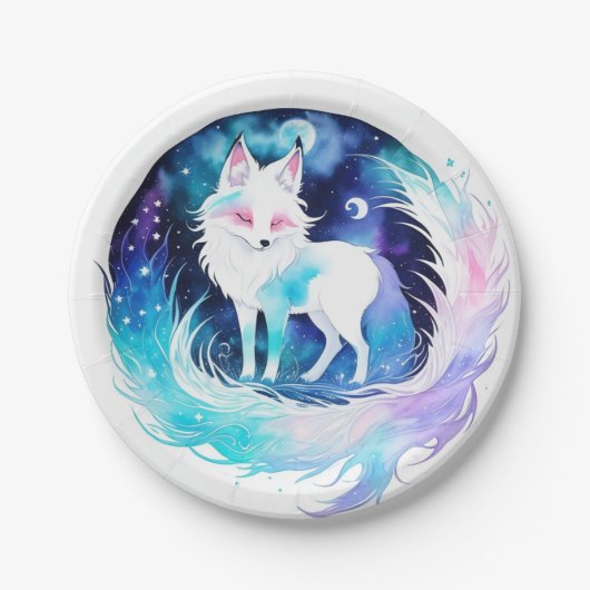 Moderne Fox Woodland Verjaardag Papieren Bordje (Voorkant)