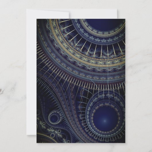 Moderne Fractal 21e Verjaardag uitnodiging (Achterkant)