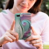Moderne Fractal Blauwgroen Paarse handgeschreven n Case-Mate iPhone Case