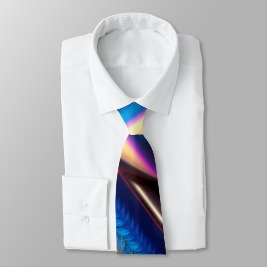 Moderne Fractal in blauw en goud Stropdas (Gebonden)