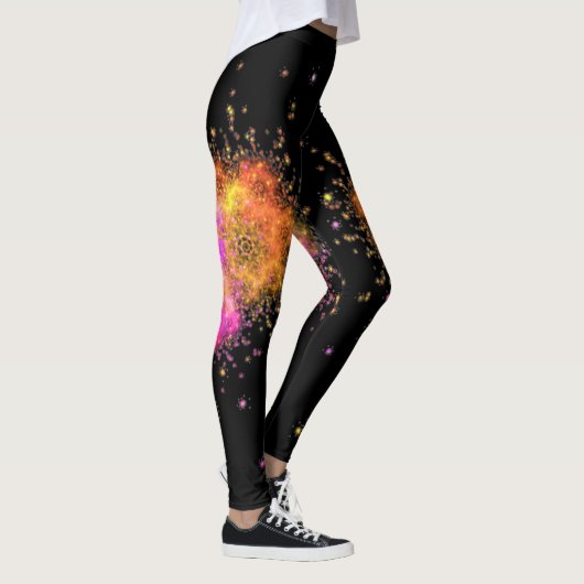 Moderne fractal in roze en zwart leggings (Rechts)