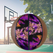 Moderne fractal in zwart en paarse basketbal