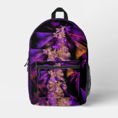 Moderne fractal in zwart en paarse bedrukte rugzak (Voorkant)