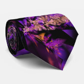 Moderne fractal in zwart en paarse, cool stropdas (Opgerold)