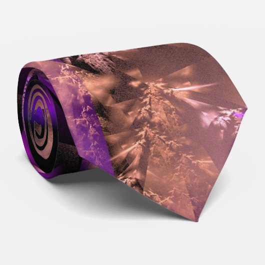 Moderne fractal in zwart en paarse stropdas (Opgerold)