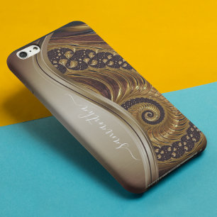Moderne Fractale Gouden Handgeschreven Naam Case-Mate iPhone Case