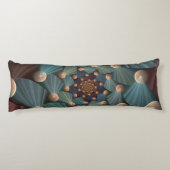 Moderne fractale kunst met diep bruin leisteen bla lichaamskussen (Achterkant)