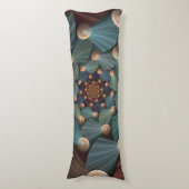 Moderne fractale kunst met diep bruin leisteen bla lichaamskussen (Voorkant Verticaal)