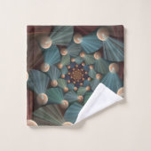 Moderne fractale kunst met diepte, bruin, leder, b bad handdoek (Wasdoekje)