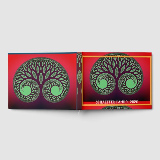 Moderne fractale levensboom familiereünie gastenboek (Volledig)