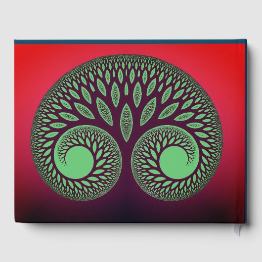 Moderne fractale levensboom familiereünie gastenboek (Achterkant)