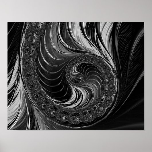 Moderne fractale Nautilus Golden ratio Poster (Voorkant)