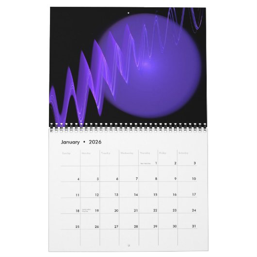 Moderne Fractals Kalender (Jan 2026)