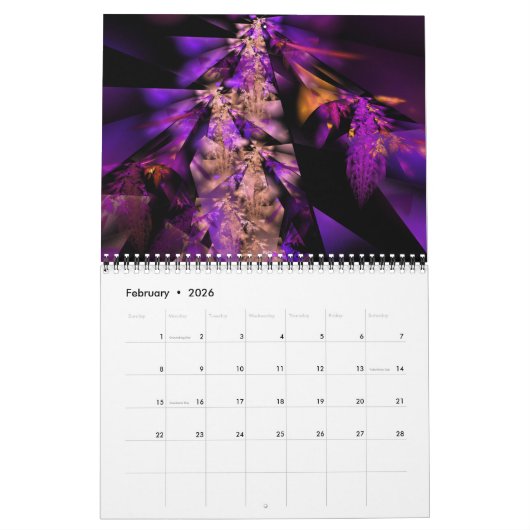 Moderne Fractals Kalender (Feb 2026)