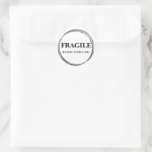 Moderne Fragiele Label Ronde Sticker (Tas)