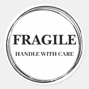 Moderne Fragiele Label Ronde Sticker