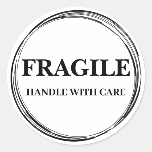 Moderne Fragiele Label Ronde Sticker (Voorkant)